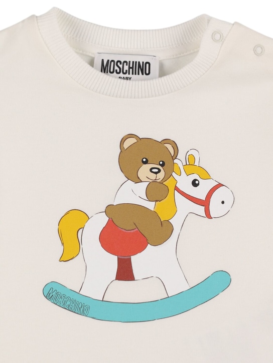 Moschino: 织棉连衣裙 - 白色 - kids-girls_1 | Luisa Via Roma