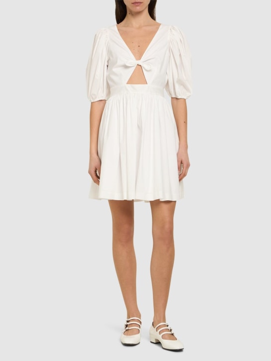 Rotate: Marie puff sleeve cotton mini dress - Bianco - women_1 | Luisa Via Roma