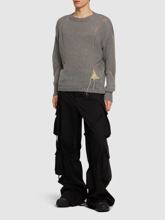 Roa: Hemp & cotton crewneck sweater - Grey - men_1 | Luisa Via Roma