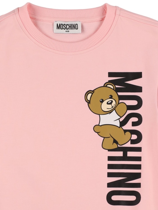 Moschino: Cotton blend sweat dress - Pink - kids-girls_1 | Luisa Via Roma