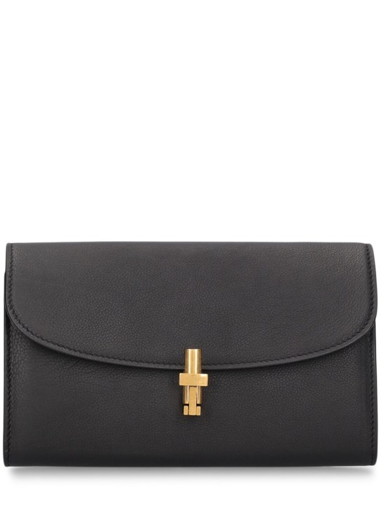 The Row: Sofia continental leather wallet - Black Ang - women_0 | Luisa Via Roma