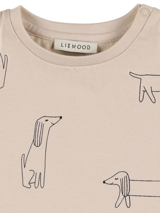 Liewood: Printed cotton & lycra t-shirt - Beige - kids-girls_1 | Luisa Via Roma