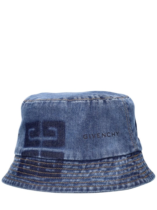 Givenchy: Denim 4D bucket hat - Blue - kids-girls_1 | Luisa Via Roma