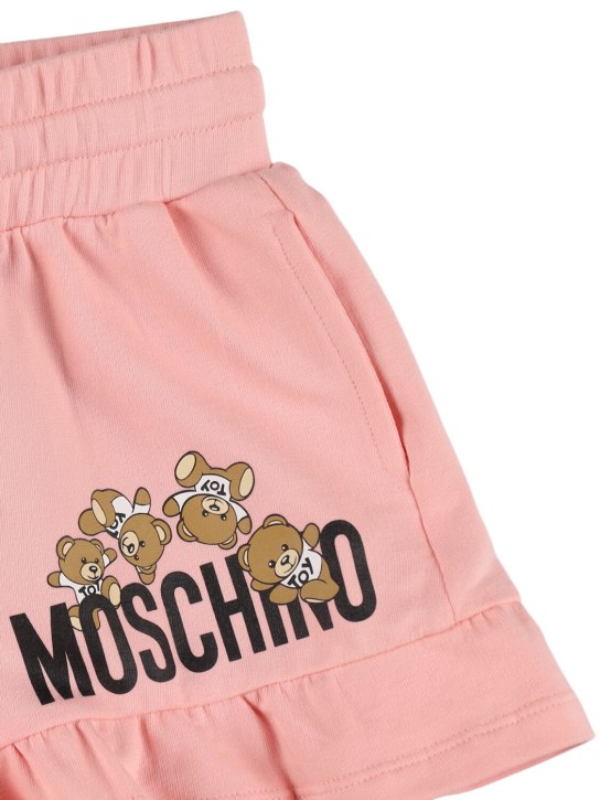 Moschino: Cotton sweat shorts - Pink - kids-girls_1 | Luisa Via Roma