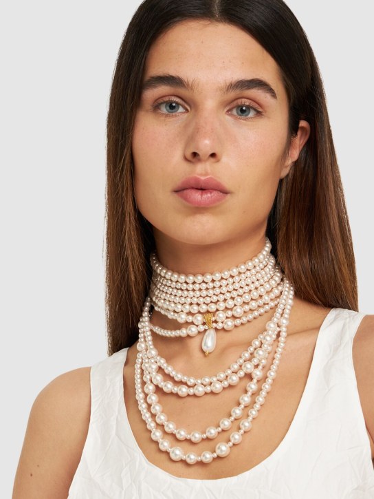 Moschino: Cloud Handle & Padlock necklace - White - women_1 | Luisa Via Roma