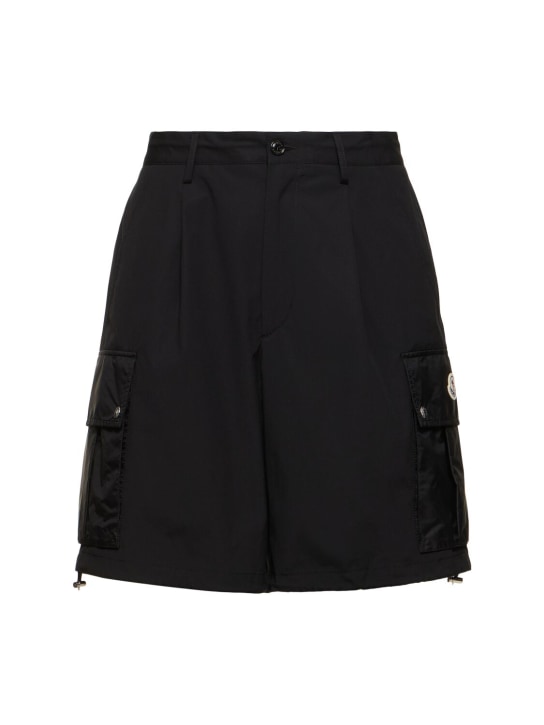 Moncler: Cotton cargo shorts - Black - men_0 | Luisa Via Roma