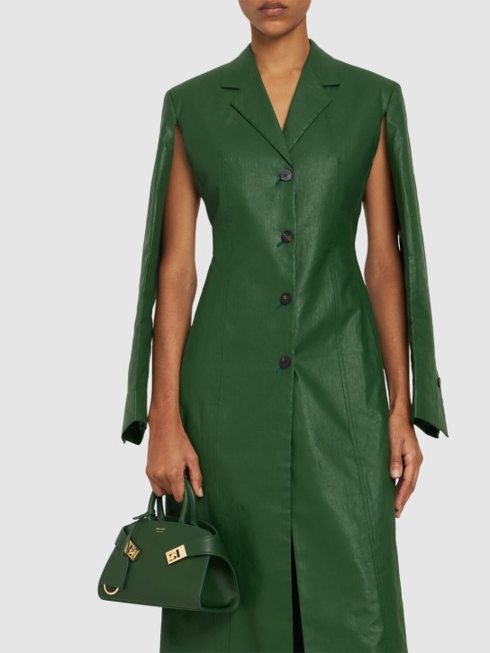 Ferragamo: Mini Hug leather top handle bag - Forest Green - women_1 | Luisa Via Roma