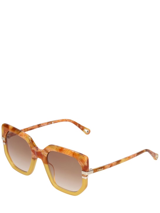 Chloé: West butterfly bio-acetate sunglasses - Brown - women_1 | Luisa Via Roma