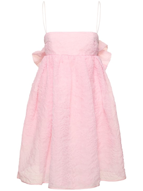 Cecilie Bahnsen: Gina matelassé mini dress w/bow - Pink - women_0 | Luisa Via Roma