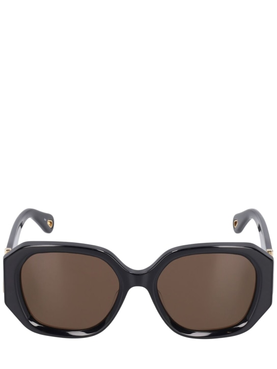 Chloé: Marcie squared bio-acetate sunglasses - Black/Brown - women_0 | Luisa Via Roma
