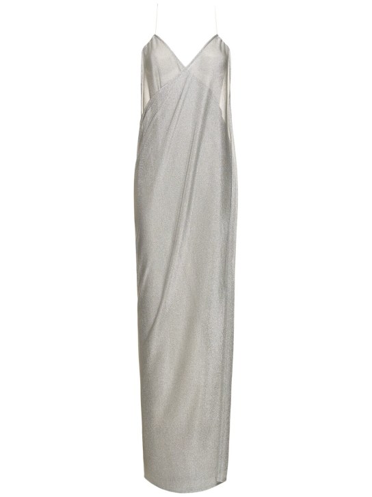 Magda Butrym: Jersey long dress - Silver - women_0 | Luisa Via Roma
