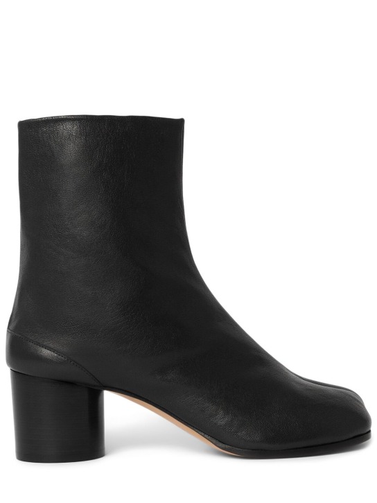 Maison Margiela: 60mm Tabi leather ankle boots - Black - women_0 | Luisa Via Roma