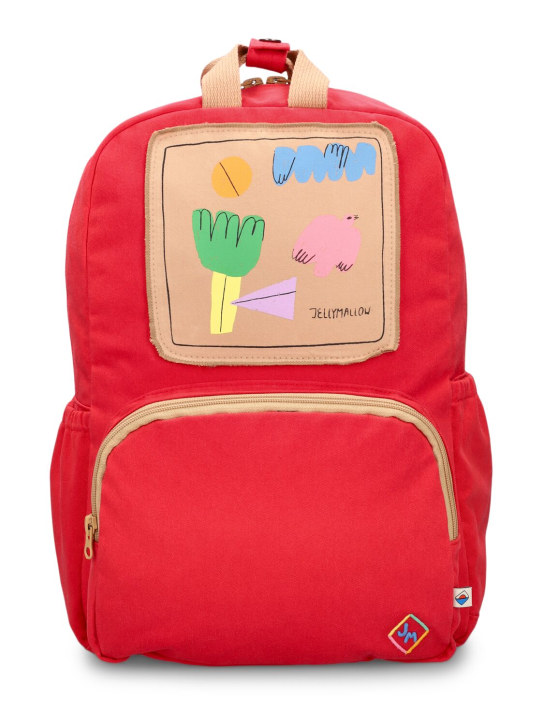 Jellymallow: Printed cotton backpack - Red - kids-girls_0 | Luisa Via Roma
