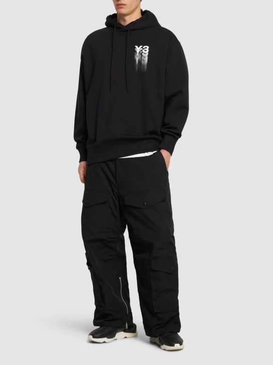 Y-3: GFX hoodie - Black - men_1 | Luisa Via Roma