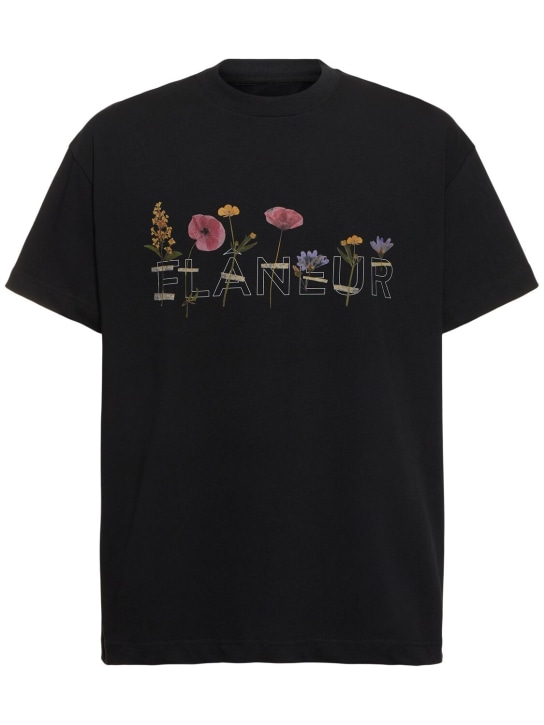 FLÂNEUR: T-shirt Botanical - Black Oc - men_0 | Luisa Via Roma