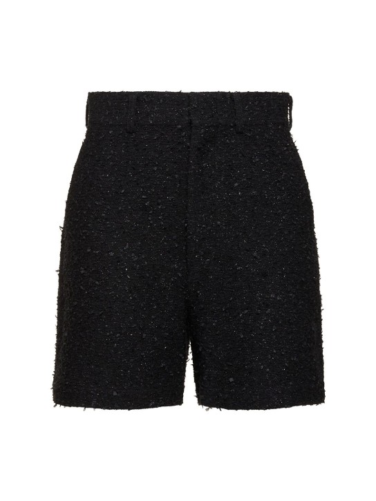 JUNYA WATANABE: Shorts in tweed di misto cotone - Nero - women_0 | Luisa Via Roma