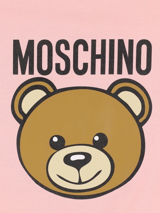 Moschino: 填充棉质平纹针织毯子 - 粉色 - kids-girls_1 | Luisa Via Roma