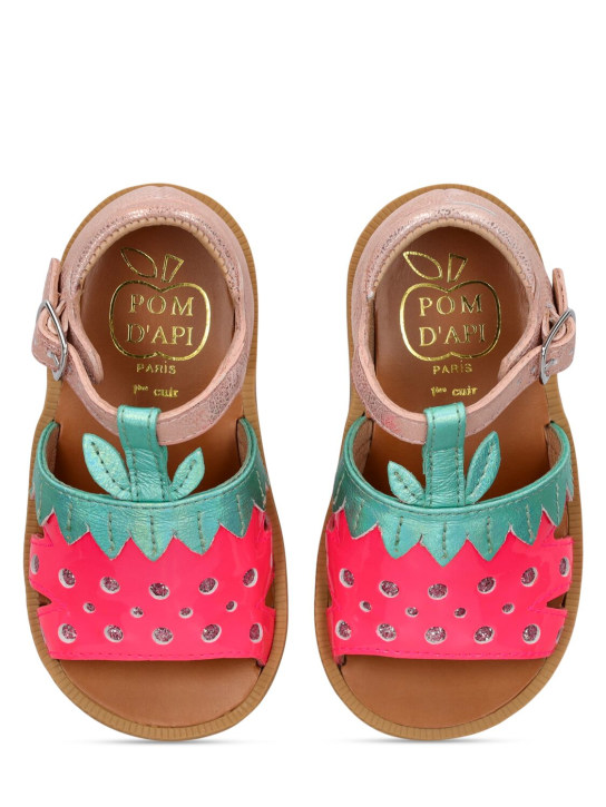 Pom D'api: Sandalen aus Lackleder - Pink/Rot - kids-girls_1 | Luisa Via Roma