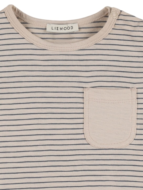 Liewood: T-shirt en jersey de coton biologique - Sand/Navy - kids-girls_1 | Luisa Via Roma