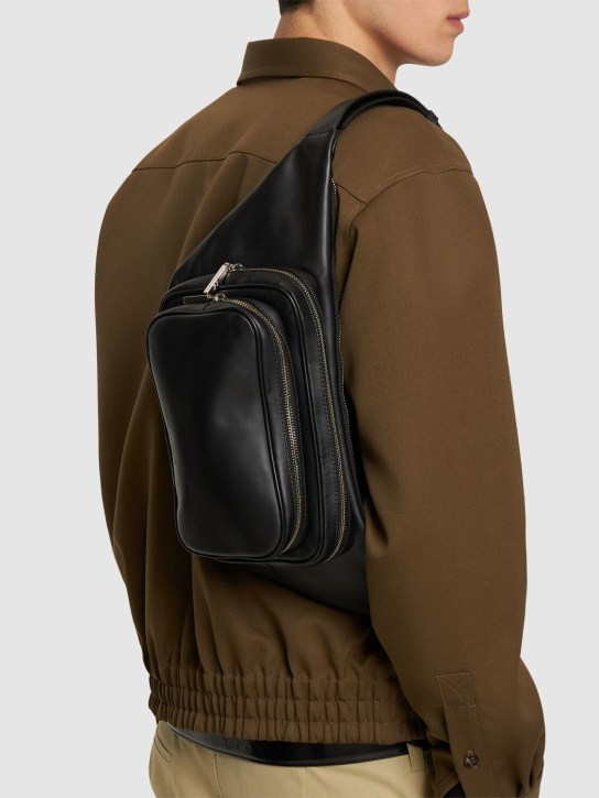 Mattia Capezzani: Leather belt bag - Black - men_1 | Luisa Via Roma