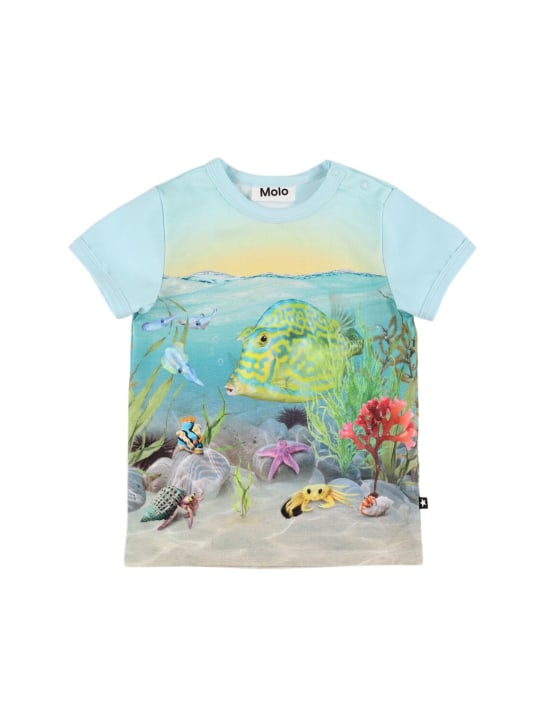 Molo: T-shirt in cotone organico con stampa - Multicolore - kids-girls_0 | Luisa Via Roma