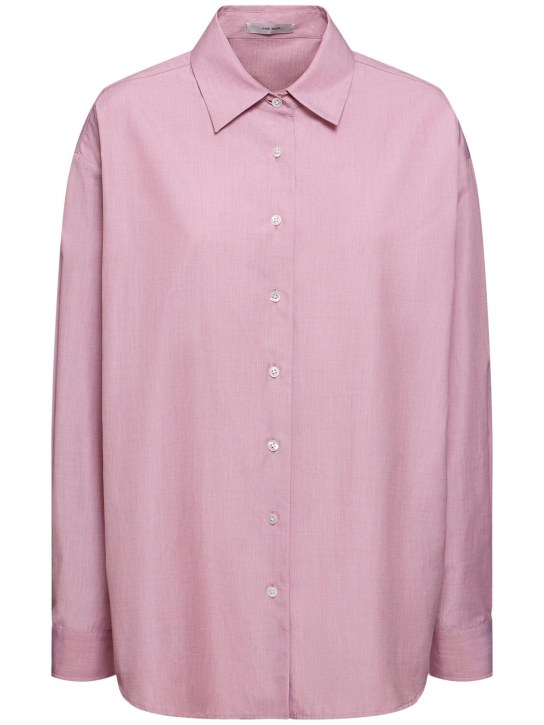 The Row: Attica poplin shirt - Pink - women_0 | Luisa Via Roma