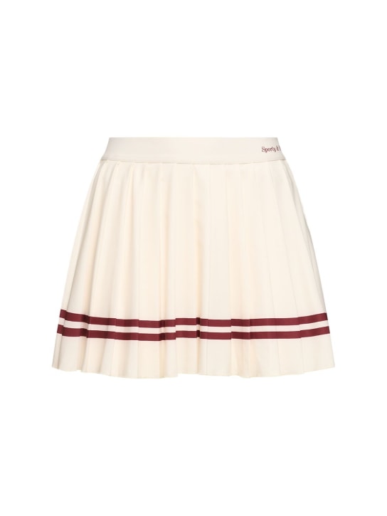 Sporty & Rich: Classic logo pleated skirt - Beige/White - women_0 | Luisa Via Roma