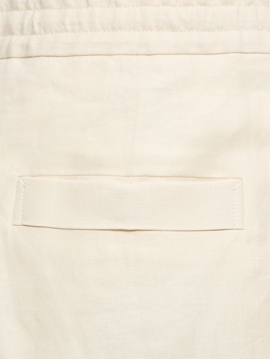 Zegna: Pantalones de lino - Blanco - men_1 | Luisa Via Roma