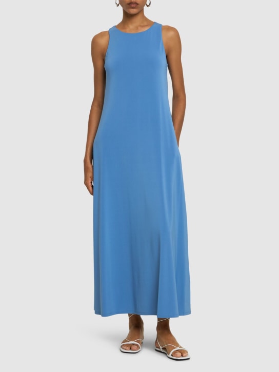Max Mara: Supremo jersey sleeveless dress - Blue - women_1 | Luisa Via Roma