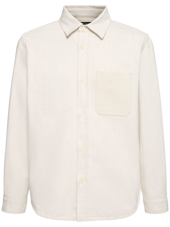 Zegna: Pure cotton overshirt - White - men_0 | Luisa Via Roma