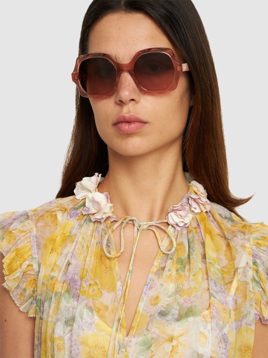 Chloé: Eckige Sonnenbrille aus Bio-Acetat - Brown/Copper - women_1 | Luisa Via Roma