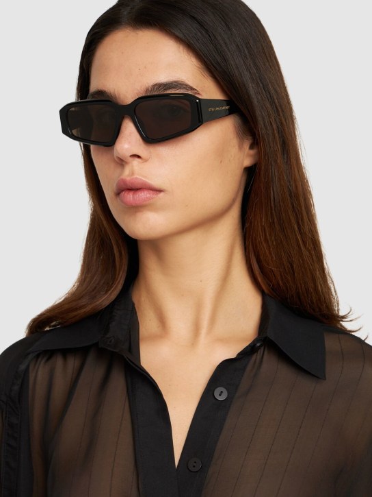 Stella McCartney: Squared acetate sunglasses - Black/Brown - women_1 | Luisa Via Roma