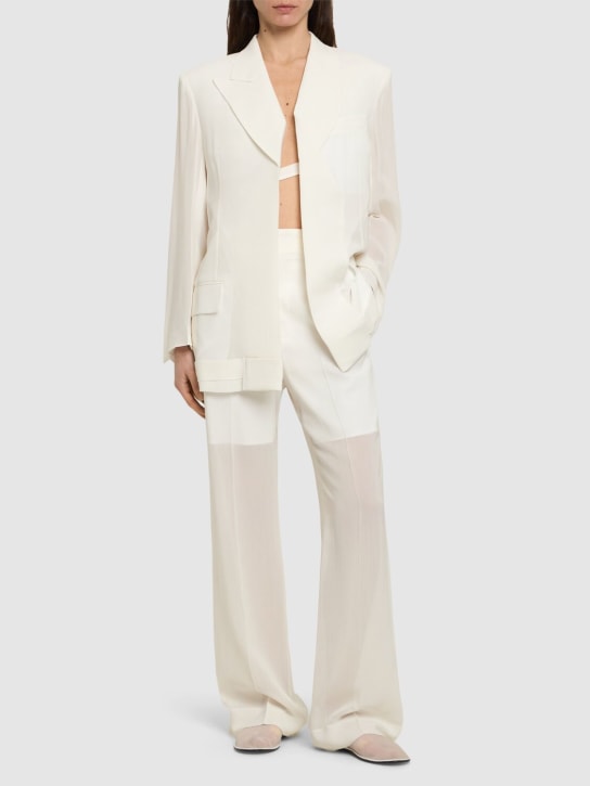 Victoria Beckham: Straight viscose blend pants - White - women_1 | Luisa Via Roma