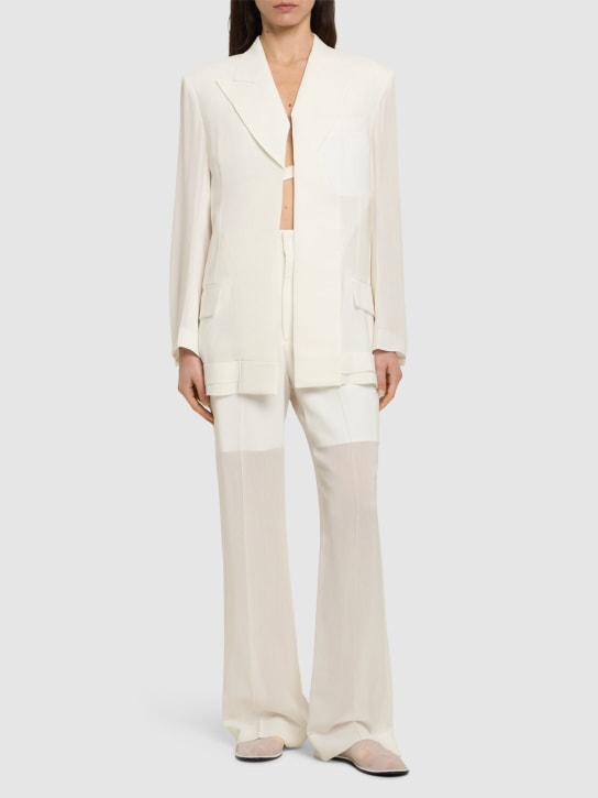 Victoria Beckham: Viscose & wool tailored jacket - White - women_1 | Luisa Via Roma