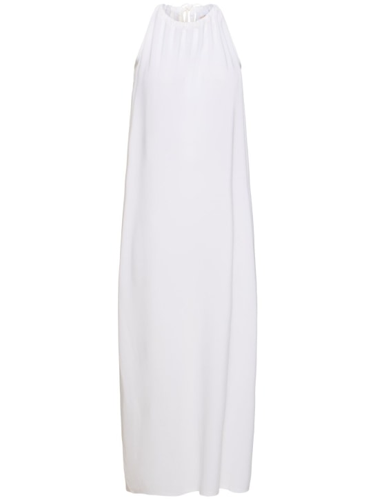 Max Mara: Garda viscose jersey midi dress - White - women_0 | Luisa Via Roma