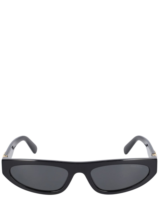 Miu Miu: Cat-eye mask acetate sunglasses - Black/Grey - women_0 | Luisa Via Roma