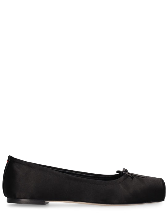 Aeyde: Zapatos planos de satén 5mm - Negro - women_0 | Luisa Via Roma