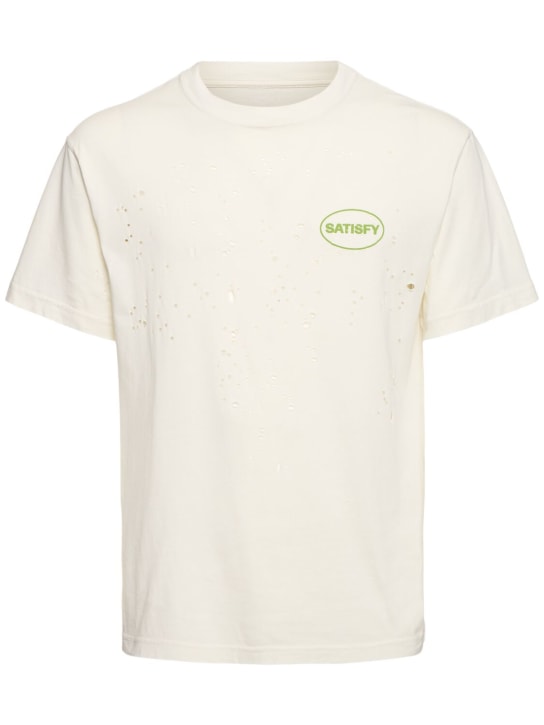 Satisfy: MothTech cotton t-shirt - Off-White - men_0 | Luisa Via Roma