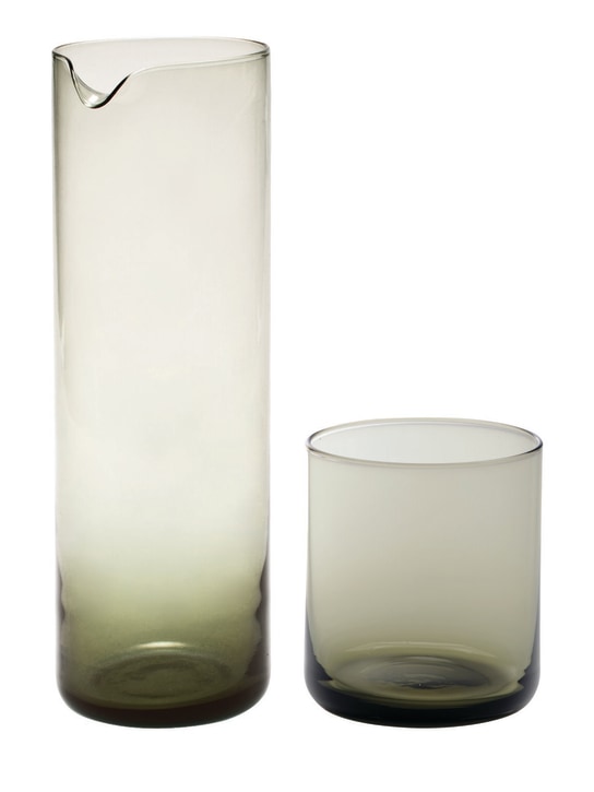 Bitossi Home: Set of 6 water glasses & pitcher - Grey - ecraft_0 | Luisa Via Roma