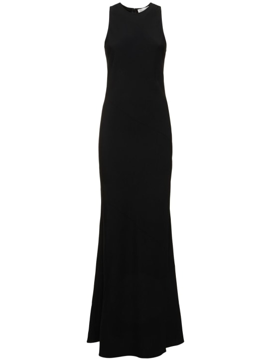 AMI Paris: Viscose blend sleeveless long dress - Black - women_0 | Luisa Via Roma