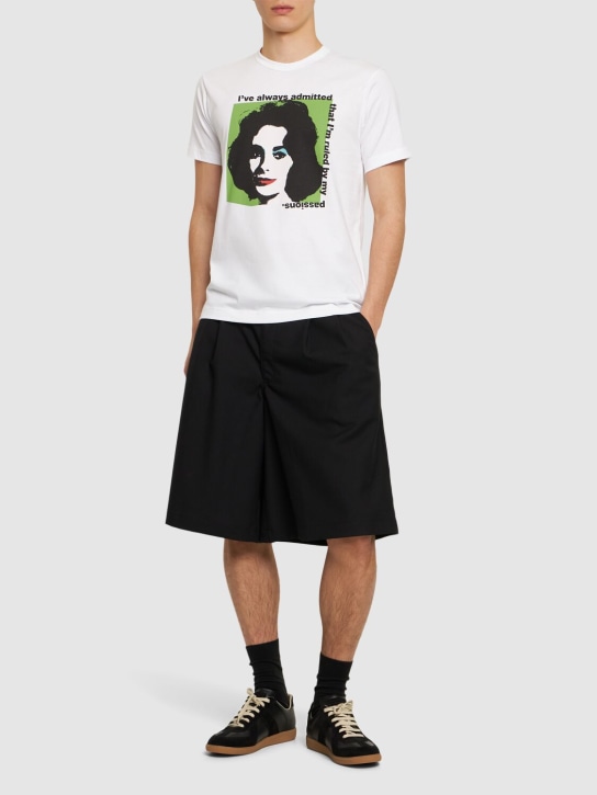 Comme des Garçons Shirt: T-shirt Andy Warhol in cotone stampato - Bianco - men_1 | Luisa Via Roma