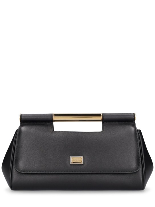 Dolce&Gabbana: Sicily elongated leather top handle bag - Black - women_0 | Luisa Via Roma
