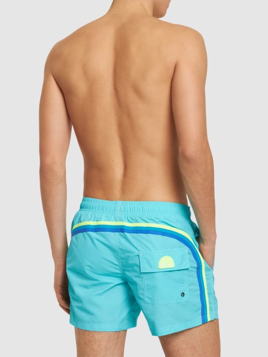 SUNDEK: Stretch waist nylon swim shorts - Aqua - men_1 | Luisa Via Roma
