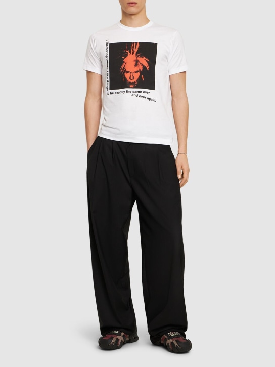 Comme des Garçons Shirt: Andy Warhol printed cotton t- shirt - White - men_1 | Luisa Via Roma