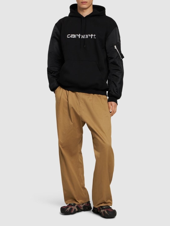 JUNYA WATANABE: Carhartt customized parka hoodie - Black - men_1 | Luisa Via Roma