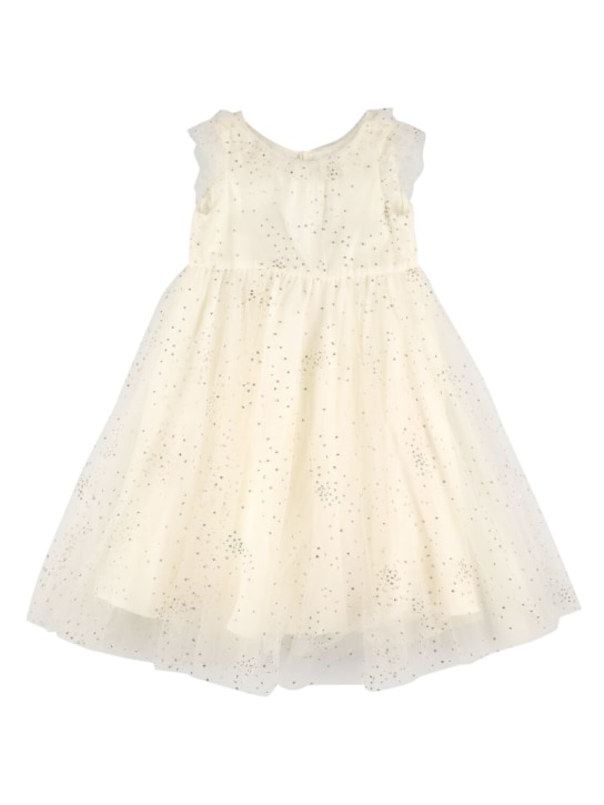 Bonpoint: Glittered stretch tulle & satin dress - White - kids-girls_0 | Luisa Via Roma