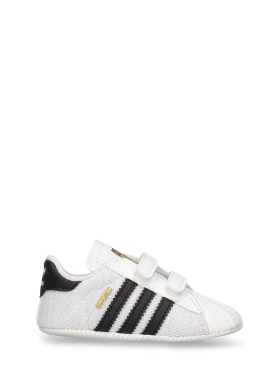 adidas Originals: Superstar Crib faux leather sneakers - White/Black - kids-boys_0 | Luisa Via Roma