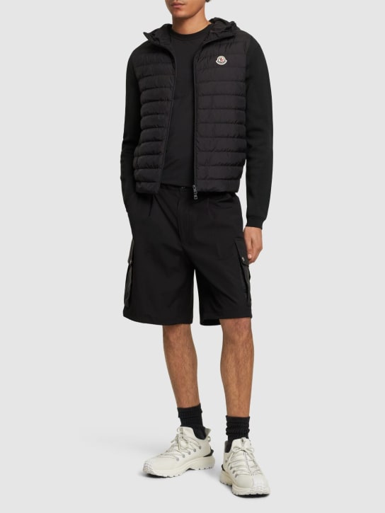 Moncler: Cotton cargo shorts - Black - men_1 | Luisa Via Roma
