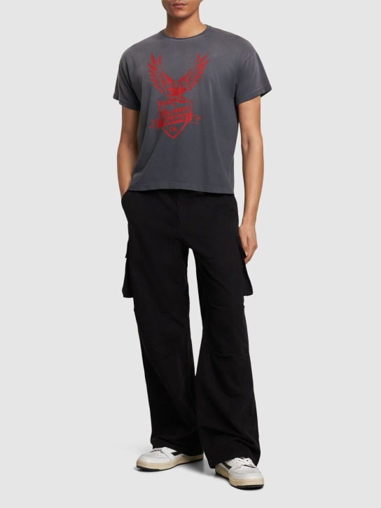 HTC Los Angeles: Eagle print cotton jersey t-shirt - Grey - men_1 | Luisa Via Roma