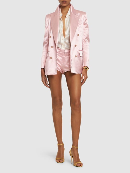 Tom Ford: Cotton blend duchesse blazer - Light Pink - women_1 | Luisa Via Roma